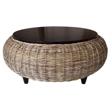 Rustic round coffee table *see offer details. Paradise Round Coffee Table - Wood Top, Gray Kubu Wicker | DCG Stores