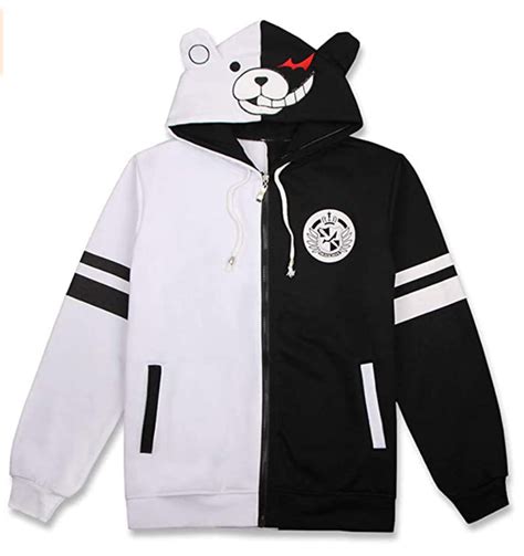 Black White Bear Anime Danganronpa Monokuma Jacket Hoodie Cosplay Co