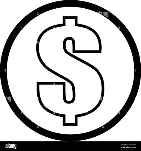 Outline Dollar Icon On White Background Flat Style Dollar Icon For