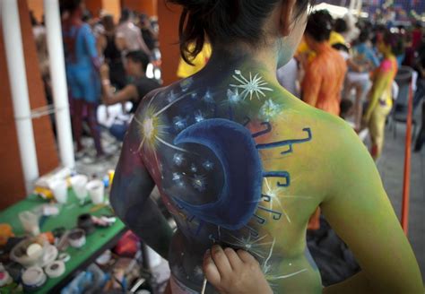 Est Some Photos Th International Fonambules Body Paint Festival In Mexico City