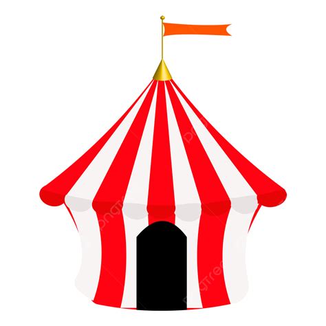 Circus Tent Clipart Vector D Carnival Circus Tent With Red And White