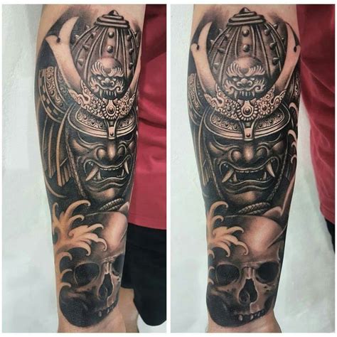 It is a demonic masks (like trolls, giants and so on) and is safety rep of the spirit. Samurai Oni Mask Tattoo Forearm - Best Tattoo Ideas