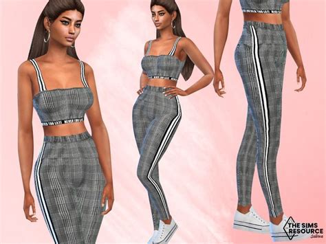 Saliwas Female Fullbody Plaid Outfit Plaid Outfits Outfits Sims 4