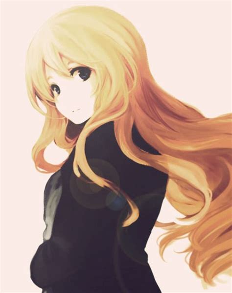 Blonde Hair Black Top Dark Eyes Anime Art Pinterest