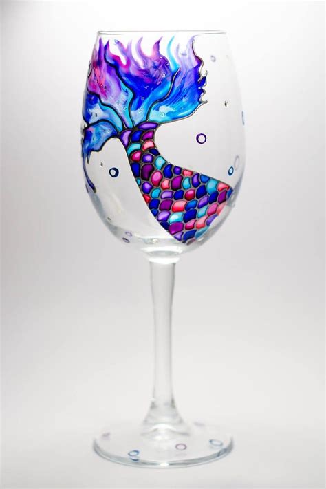 Mermaid Wine Glass Personalized Wine Glasses Mermaid Wedding Etsy In 2020 Mermaid Wine Glass