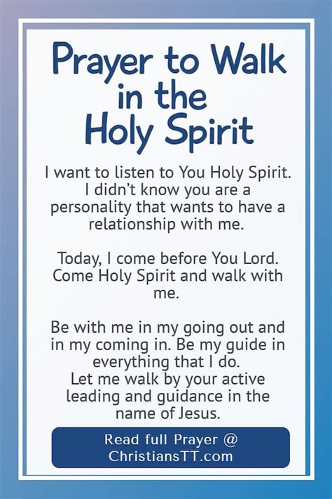 Prayer To Walk In The Holy Spirit Christianstt