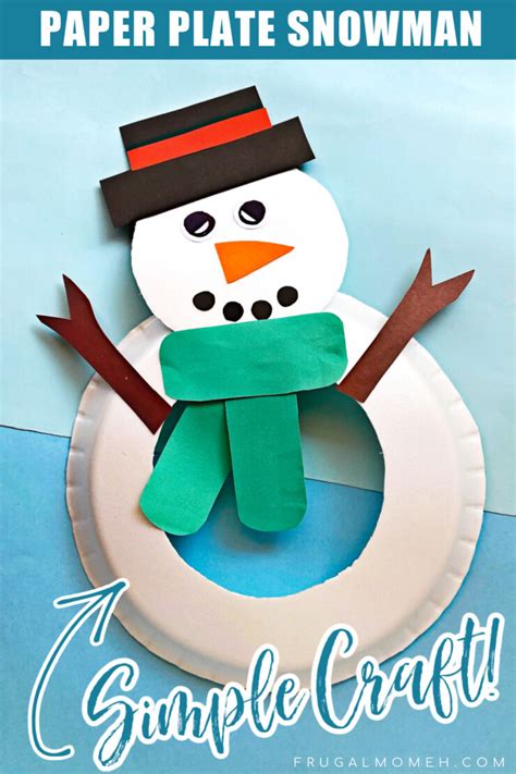 Paper Plate Snowman Easy Winter Craft For Kids