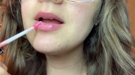 ASMR Lipgloss Application Mouth Tapping Sounds First Vid YouTube