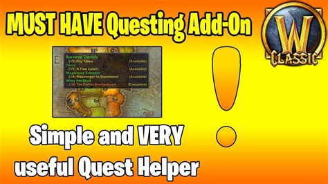 Must Have Questing Add On Classic Wow Youtube