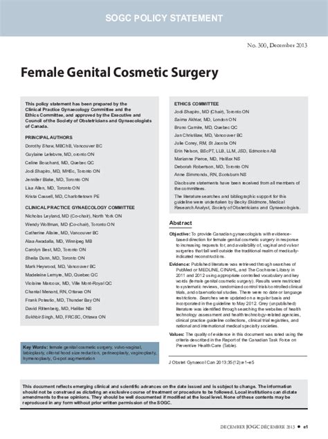 Pdf Female Genital Cosmetic Surgery Sheila Dunn
