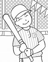 Baseball Coloring Pages Printable Player sketch template