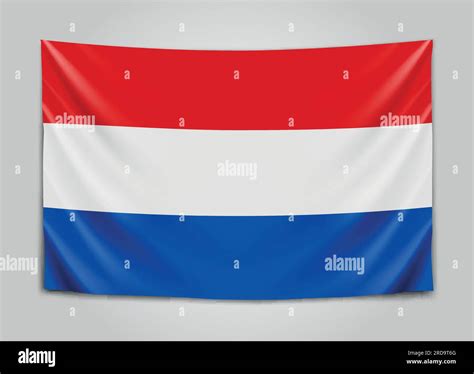 hanging flag of netherlands netherlands holland national flag concept vector illustration