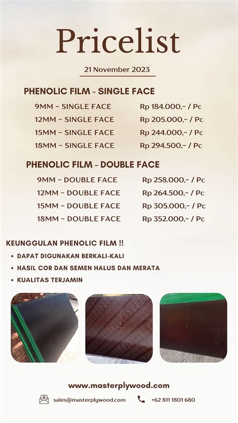 Jual Triplek Phenolic Film 12mm,15mm,18mm Termurah