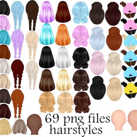 Hairstyles Clipart Girls Clipart Custom Etsy