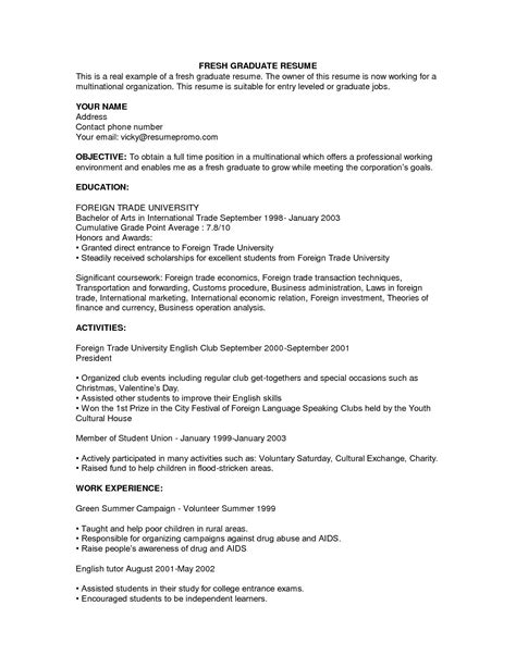 Download a sample resume for marketing entry level. Cv template recent graduate