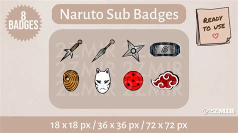 Naruto Twitch Sub Badges Bit Badges Streamer Emotes Etsy
