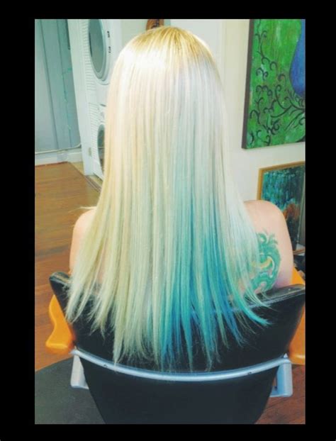 Platinum Blonde With Turquoise Hair Pinterest