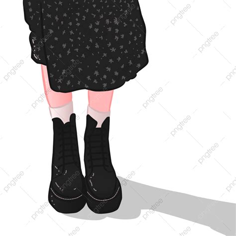 Gambar Gadis Dengan Ilustrasi Boot Kartun Sederhana Png Ilustrasi Kaki
