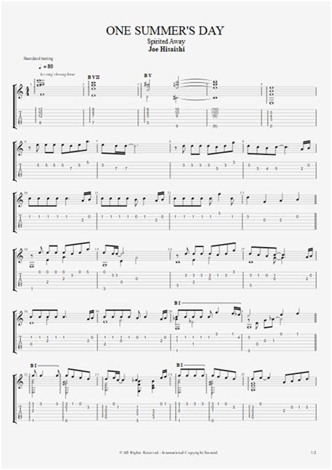 One Summers Day Tab By Joe Hisaishi Guitar Pro Solo Guitar