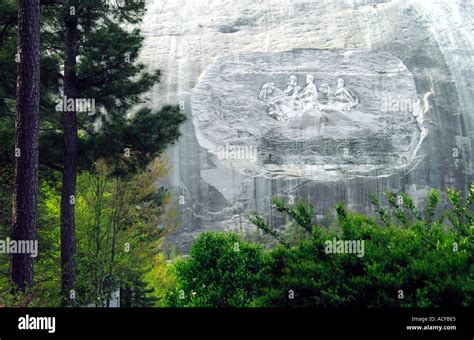 Stone Mountain Park With Confederate Carving In Atlanta Georgia Usa