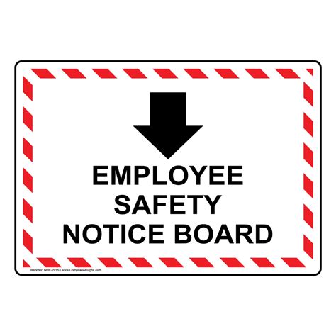 White Employee Safety Notice Board Sign With Symbol