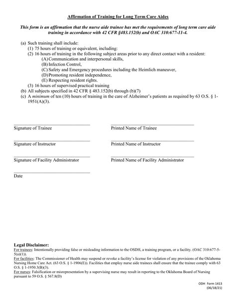 Odh Form 1413 Fill Out Sign Online And Download Fillable Pdf