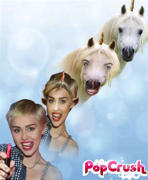 Celeb Spirit Animals Miley Cyrus Transforms Into A Unicorn Photo