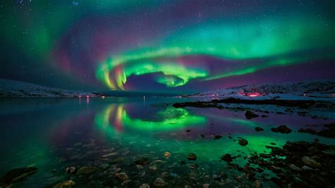 Night Sky Aurora Borealis Starry Night Northern Lights Polar Lights