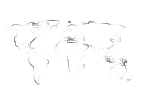 Vector World Map Angular Outline World Abstract Geometry Vector World