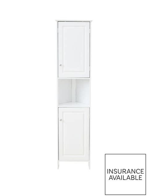 Lloyd Pascal Devonshire Tall Corner Bathroom Cabinet White Uk