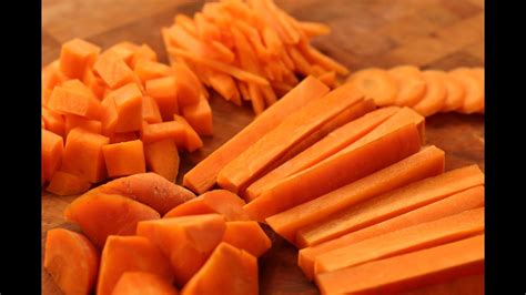 How To Cut Carrots Dice Strip Slice Julienne Chunck Youtube