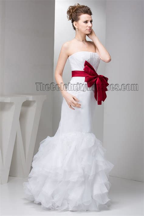 Celebrity Inspired Trumpet Mermaid Strapless Floor Length Wedding Dress Thecelebritydresses