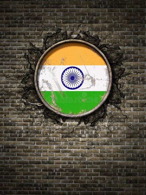 India Rusty And Grunge Flag Illustration Stock Illustration