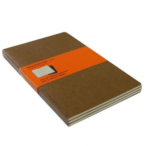 Moleskine Ruled Cahier Large Kraft Set Of 3 Journal Notebook