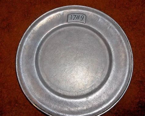 Large Pewter Plate Stamped 1789 On Front Yorkmetalcraft Pewter