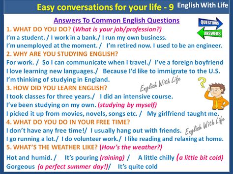 Answers To Common English Questions Vocabulary Home