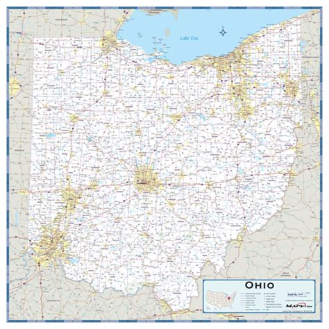 Ohio County Highway Wall Map By Mapsales