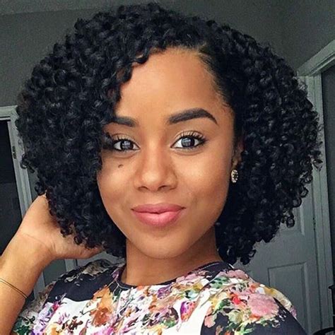 Kinky Curly Hairstyles Natural Black Color Bob Style Kinky Curly