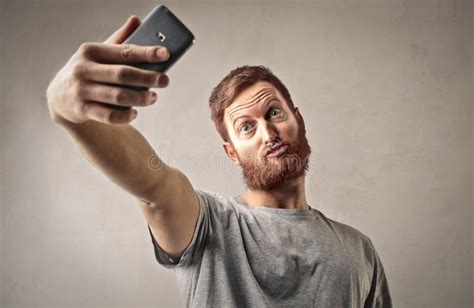 Man Taking A Selfie Stock Image Image Of Wall Copyspace 71288367