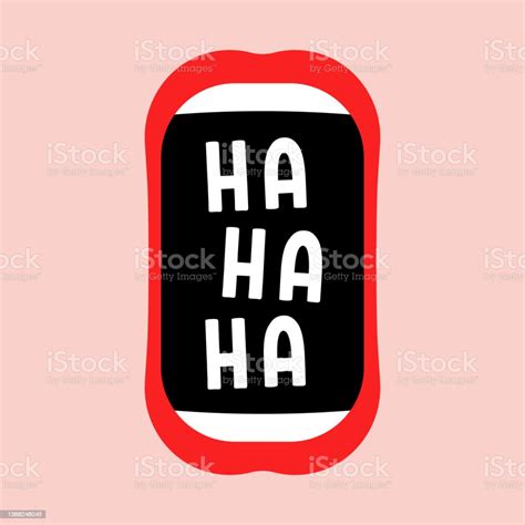 abstract cartoon mouth with hahaha text stock illustration download image now laughing