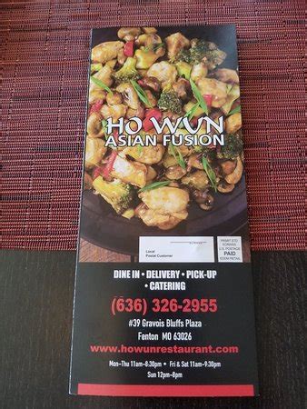 Ho ho v is a restaurant located in newton, new jersey at 27 hampton house road. HO WAN CHINESE RESTAURANT, Fenton - Menu, Prices ...