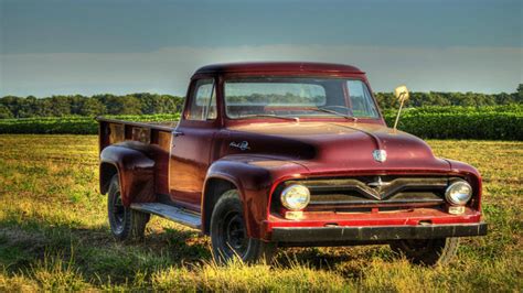 Download 1953 Red Old Ford Truck Wallpaper