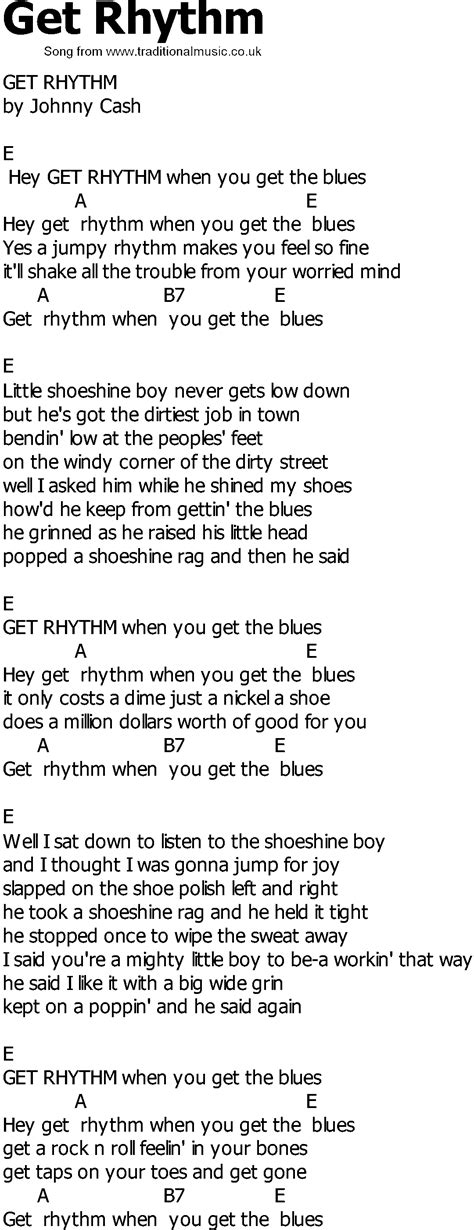 Old Country Song Lyrics With Chords Get Rhythm