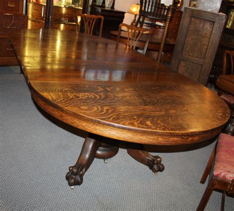 Bargain Johns Antiques Antique Round Oak Dining Table Carved Claw