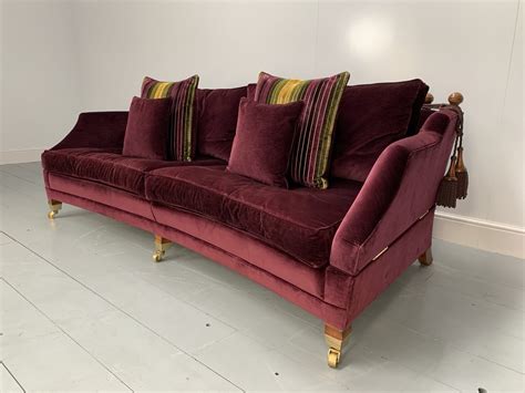 Rrp £5000 Sublime Duresta Hornblower 3 Seat Sofa In Purple