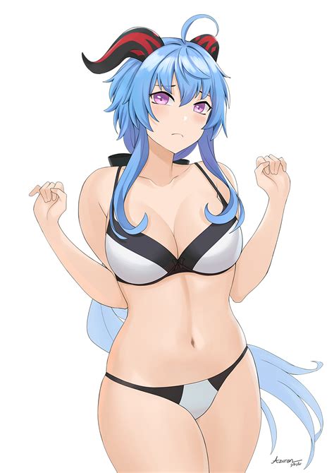 Rule 34 1girls Ahoge Aori Sora Bikini Blue Hair Blush Breasts