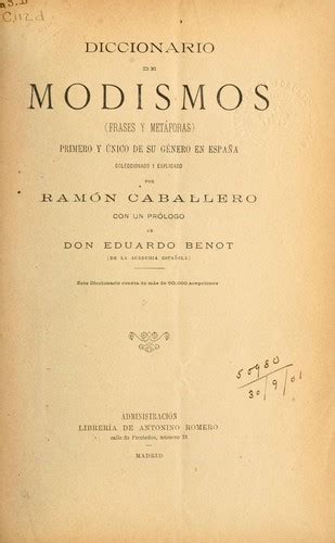 Diccionario De Modismos By Ramón Caballero Y Rubio Open Library