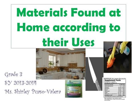 2materials Found At Home According To Their Usesppt2nd