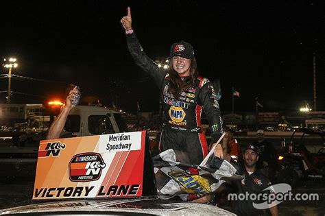 She took to instagram to show off her trophy and excitement. Hailie Deegan says first NASCAR win is "best day of my life"