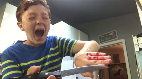 Knife Game Gone Wrong Hand Cut Open Graphic Knife Game